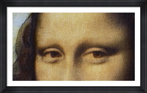 Framed Mona Lisa - Detail Of Eyes Print