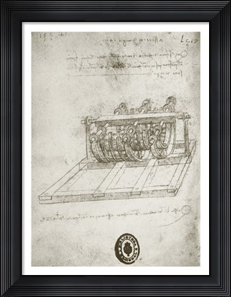 Framed Mechanical Sketches Print
