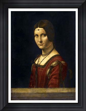 Framed La Belle Ferroniere Print