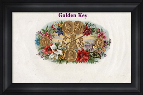 Framed Golden Key Print