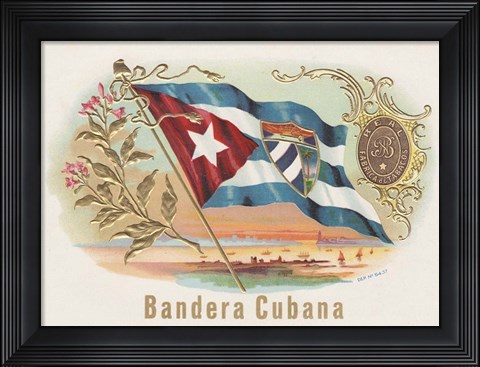 Framed Bandera Cubana Print
