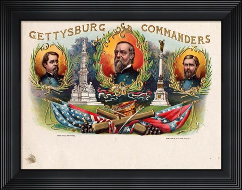 Framed Gettysburg &amp; Commanders Print