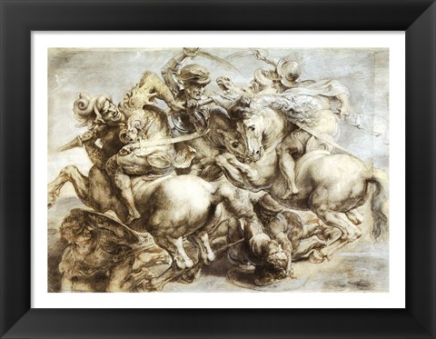 Framed Battle of Anghiari after Leonardo da Vinci Print