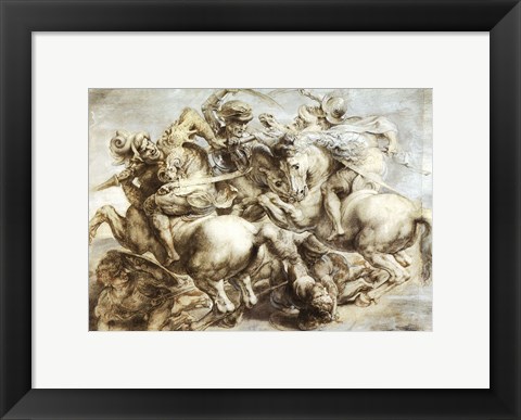 Framed Battle of Anghiari after Leonardo da Vinci Print