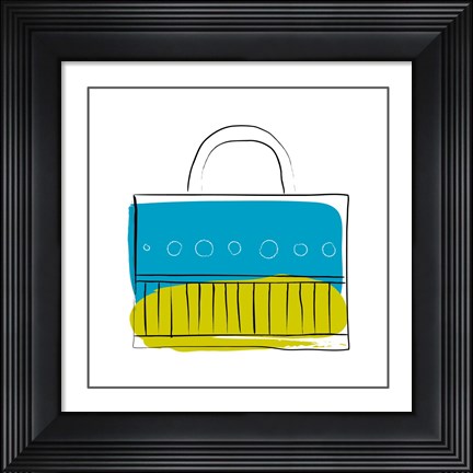 Framed Blue and Green Purse Print