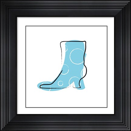 Framed Blue Boot Print