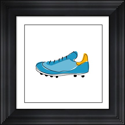 Framed Blue Cleat Print