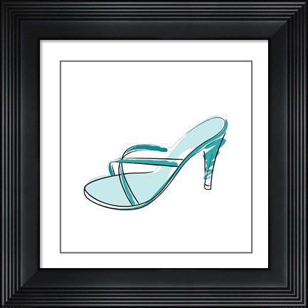 Framed Blue High Heel Sandal Print