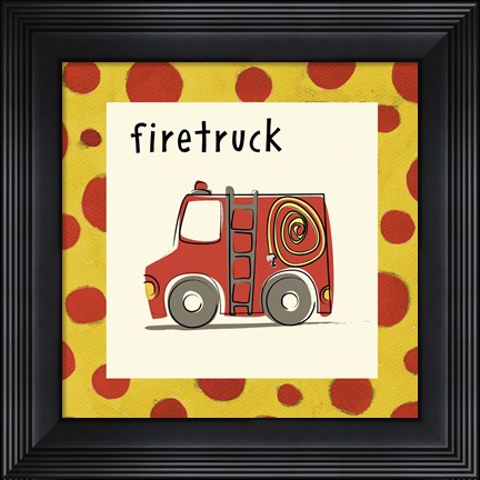 Framed Firetruck with Border Print