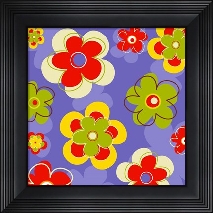 Framed Floral on Purple Print