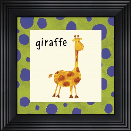 Framed Giraffe with Border Print