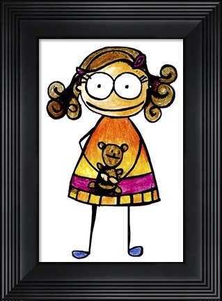 Framed Girl with Teddy Print