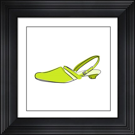 Framed Green Sandal 1 Print