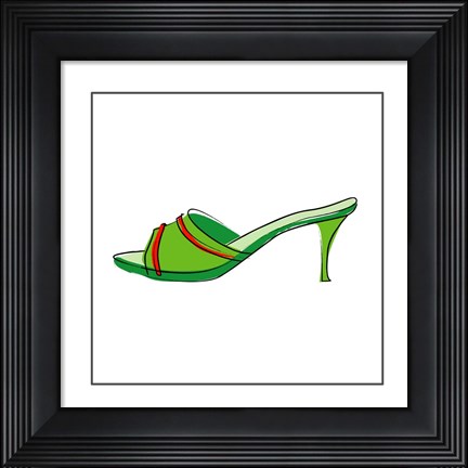 Framed Green Sandal 2 Print