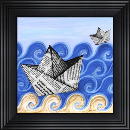 Framed Paper Boats Print