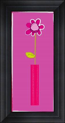 Framed Pink Flower in Pink Pot Print