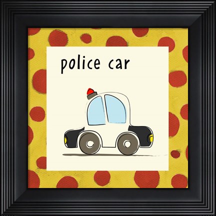 Framed Police Car with Border Print