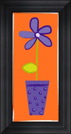 Framed Purple Flower in Purple Pot Print