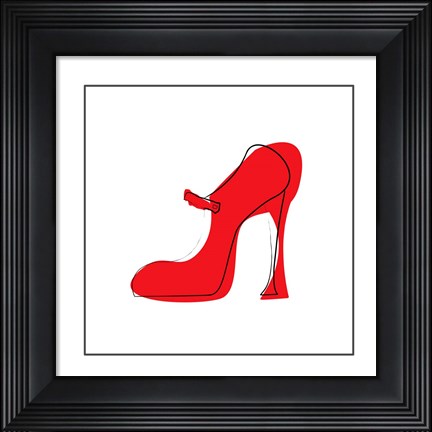 Framed Red Shoe Print