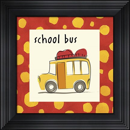 Framed School Bus with Border Print