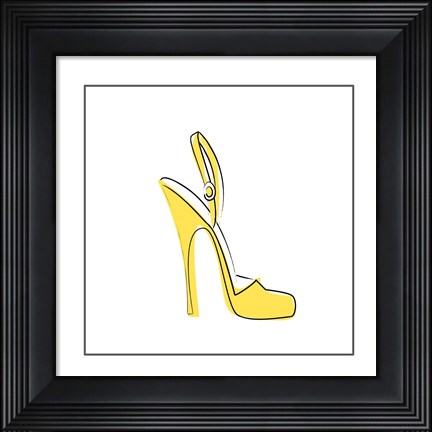 Framed Yellow High Heel Sandal Print