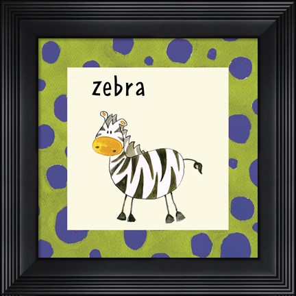 Framed Zebra with Border Print