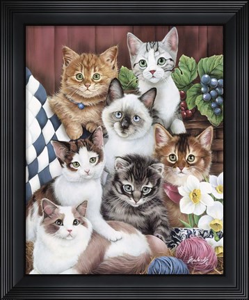 Framed Cuddly Kittens Print