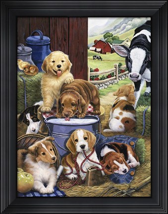 Framed Puppy Hayday Print