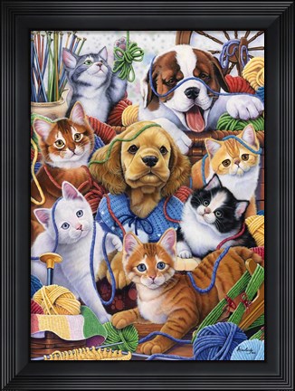 Framed Yarn Buddies Print