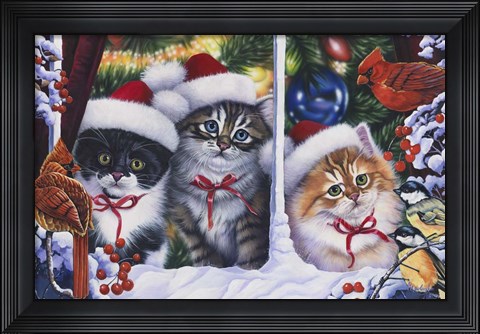 Framed Cats In Window Print