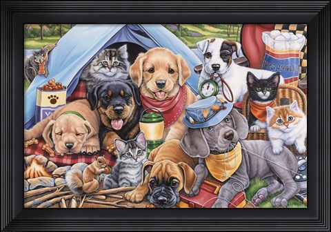 Framed Camping Buddies Print