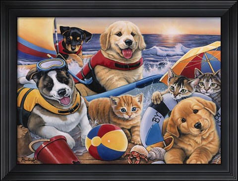 Framed Beach Buddies Print