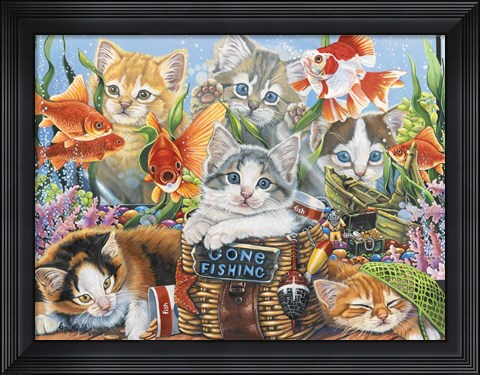 Framed Gone Fishing Print