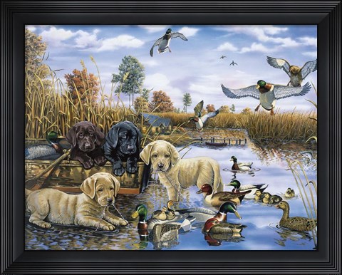 Framed Playful Tail Waggin&#39; Day Print