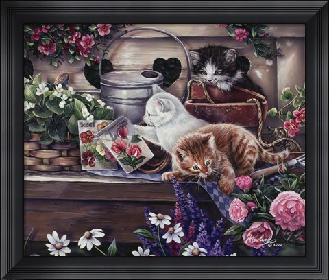 Framed Playful Kittens Print