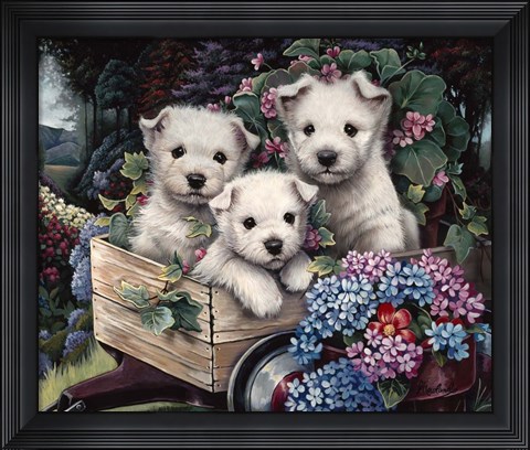 Framed Lovable Westies Print