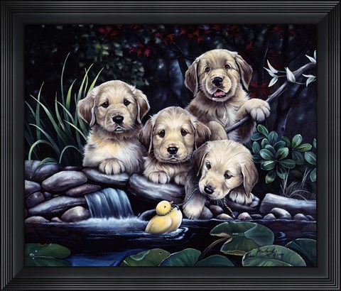 Framed Puppies To The Rescue Print