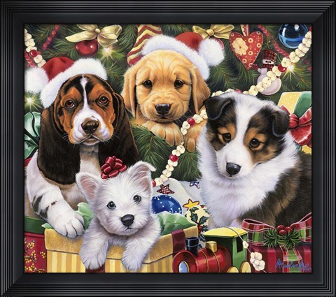 Framed Puppy Surprise Print