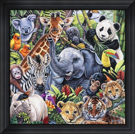 Framed Jungle Babies Print
