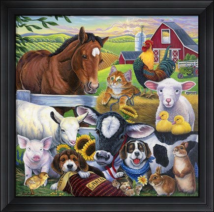 Framed Farm Friends Print