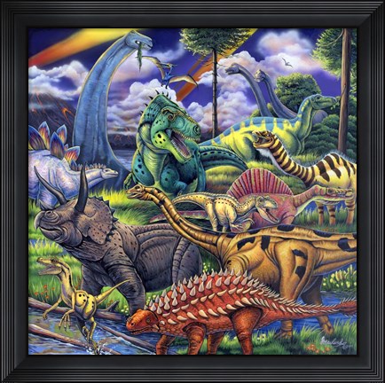 Framed Dinosaur Friends Print