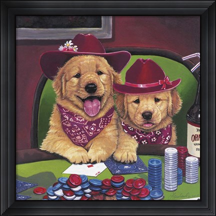 Framed Poker Dogs Print