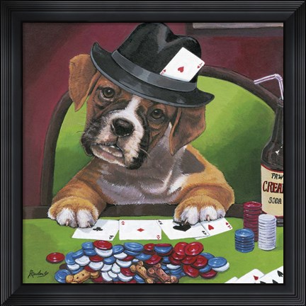 Framed Poker Dogs 2 Print