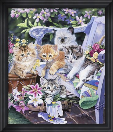 Framed Purfect Gardening Buddies Print
