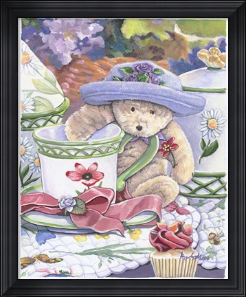 Framed Tea Party Bear 3 Print