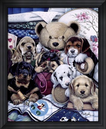 Framed Puppy Party Print