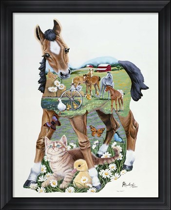 Framed Pony Tails Print