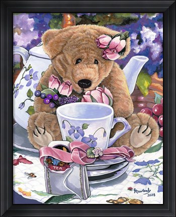 Framed Tea Party Bear 1 Print