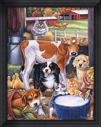 Framed Barn Pals Print