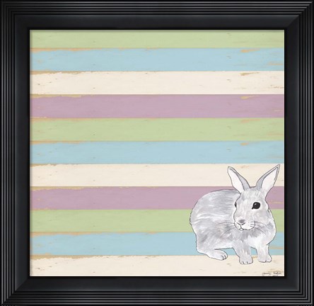 Framed Rabbit Grey Print